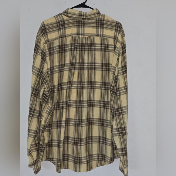 Eddie Bauer Shirt Men XXL Striped Button Up Brown Green Collared Long Sleeves - Picture 7 of 13